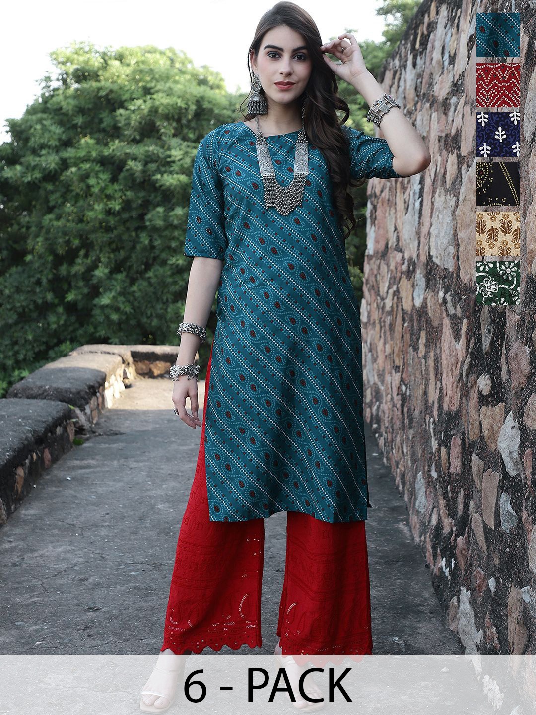 

7Threads Women Ethnic Motifs Printed Floral Crepe Kurta, Multi