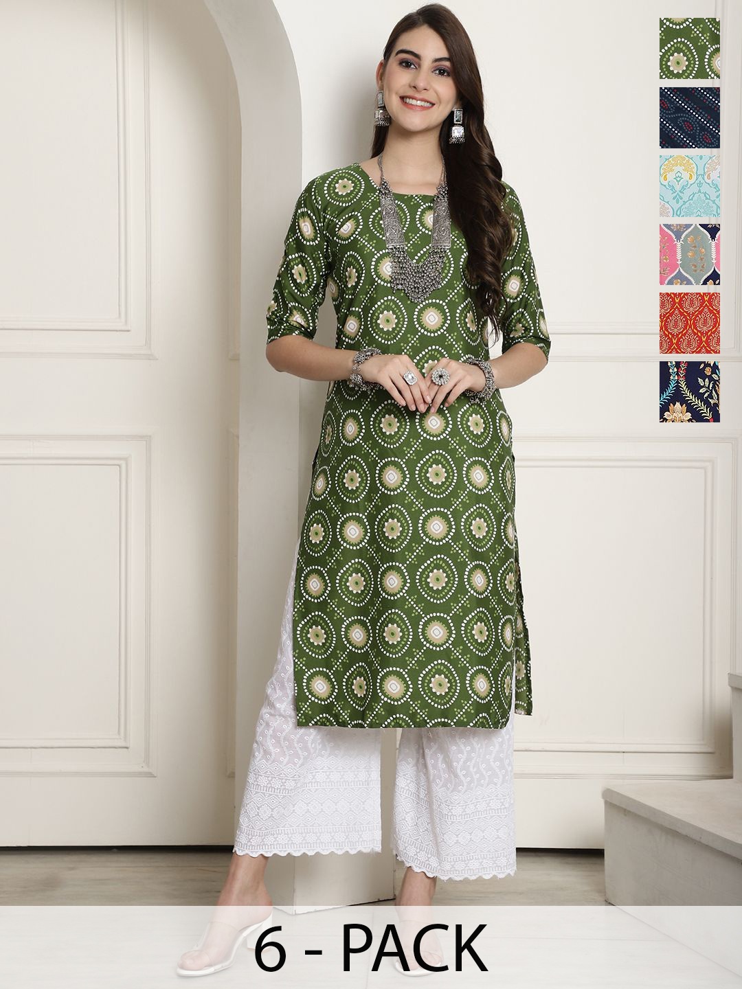 

7Threads Women Ethnic Motifs Printed Floral Crepe Kurta, Multi