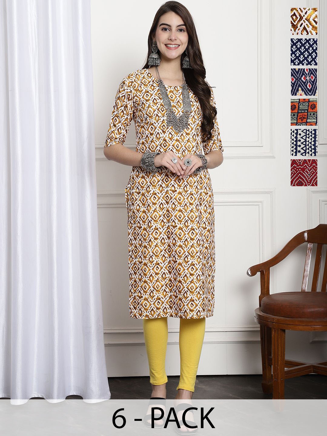 

7Threads Women Ethnic Motifs Printed Floral Crepe Kurta, Multi