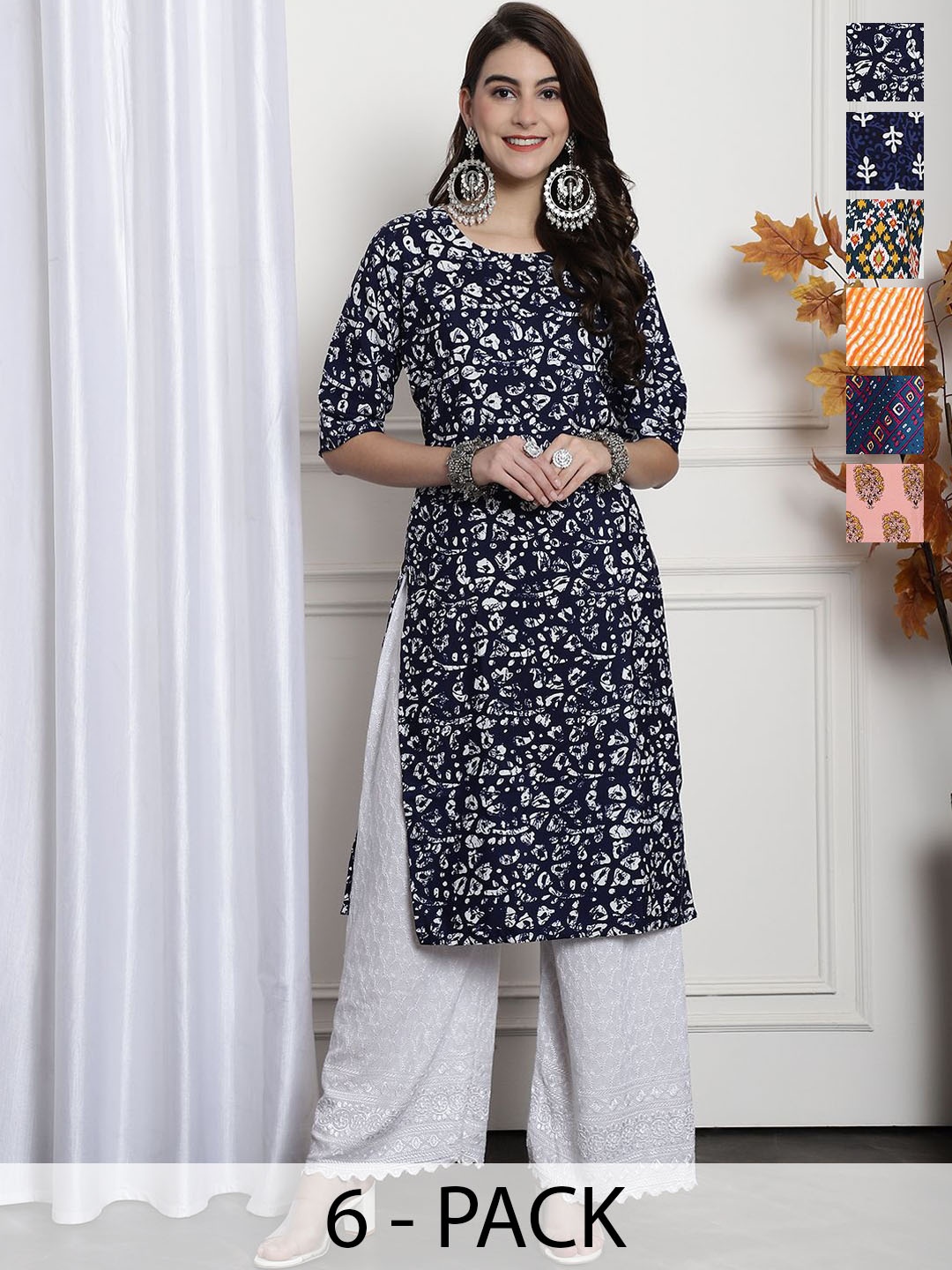 

7Threads Women Ethnic Motifs Printed Floral Crepe Kurta, Multi