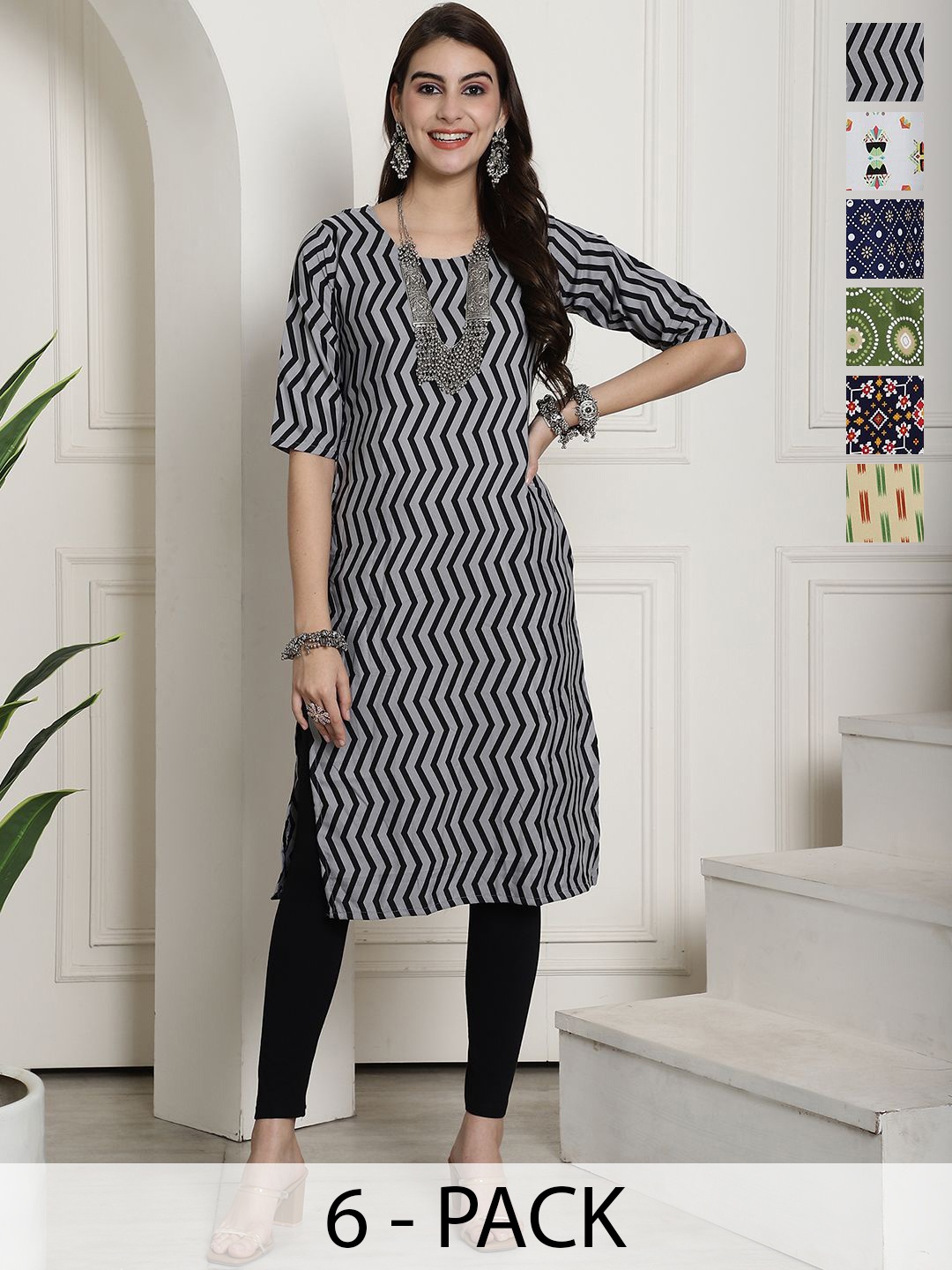 

7Threads Women Ethnic Motifs Printed Floral Crepe Kurta, Multi