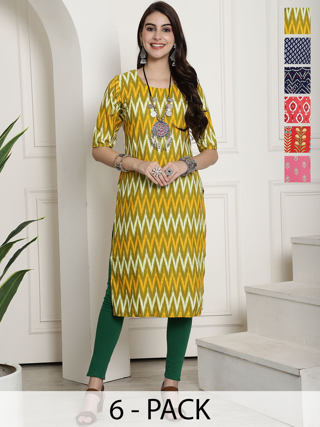 

7Threads Women Ethnic Motifs Printed Floral Crepe Kurta, Multi