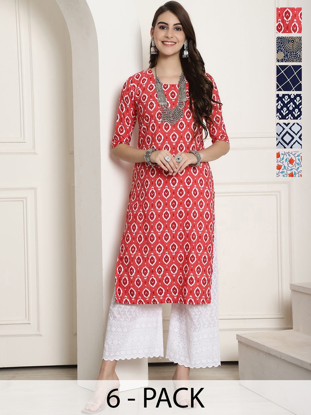 

7Threads Women Ethnic Motifs Printed Floral Crepe Kurta, Multi