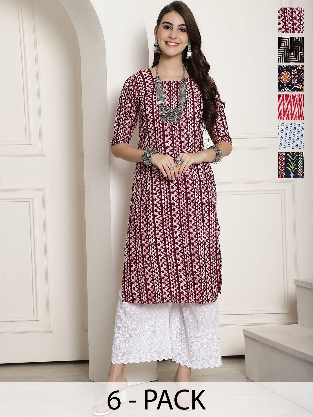 

7Threads Women Ethnic Motifs Printed Floral Crepe Kurta, Multi