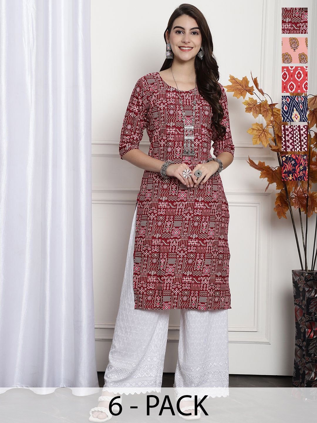 

7Threads Women Ethnic Motifs Printed Floral Crepe Kurta, Multi