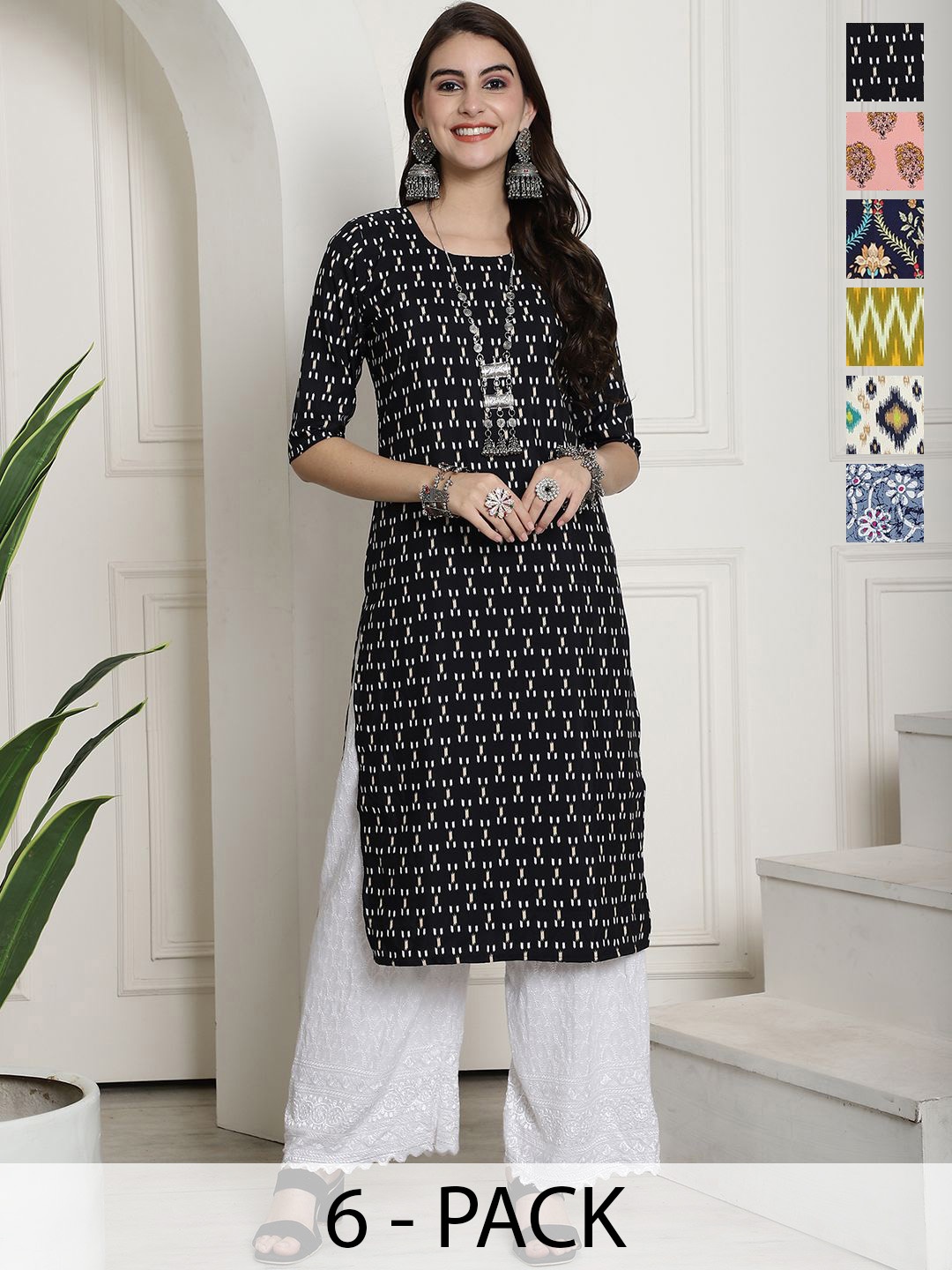 

7Threads Women Ethnic Motifs Printed Floral Crepe Kurta, Multi