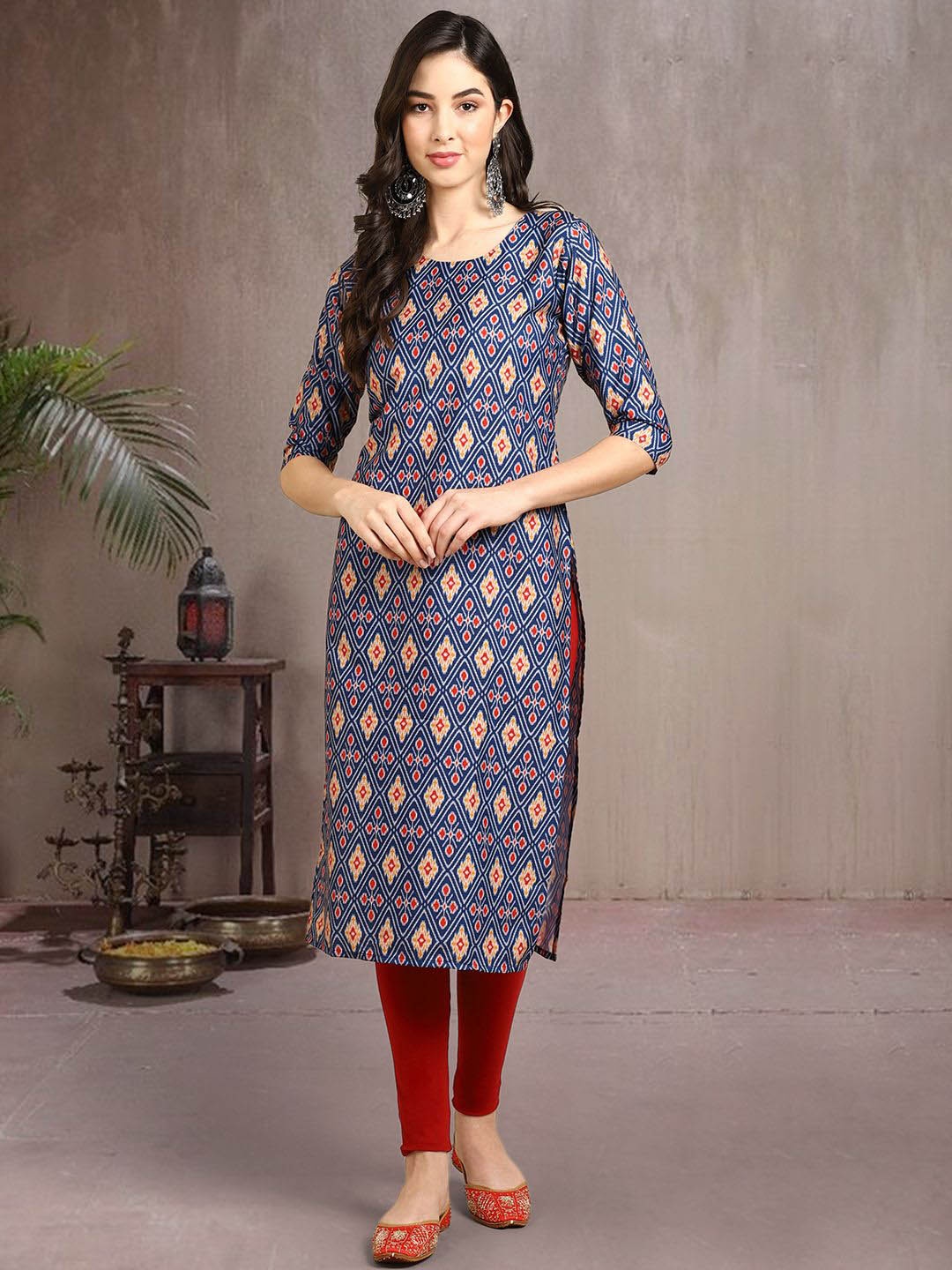 

7Threads Women Ethnic Motifs Printed Floral Crepe Kurta, Multi
