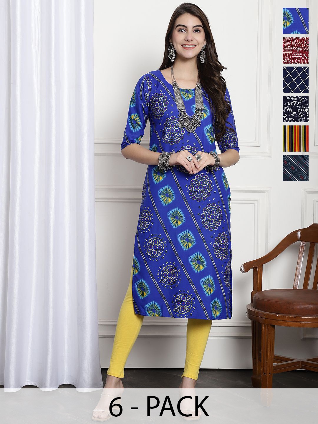 

7Threads Women Ethnic Motifs Printed Floral Crepe Kurta, Multi