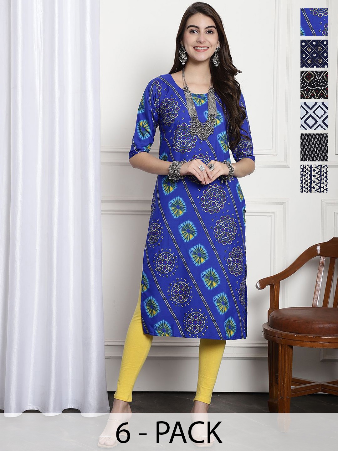 

7Threads Women Ethnic Motifs Printed Floral Crepe Kurta, Multi