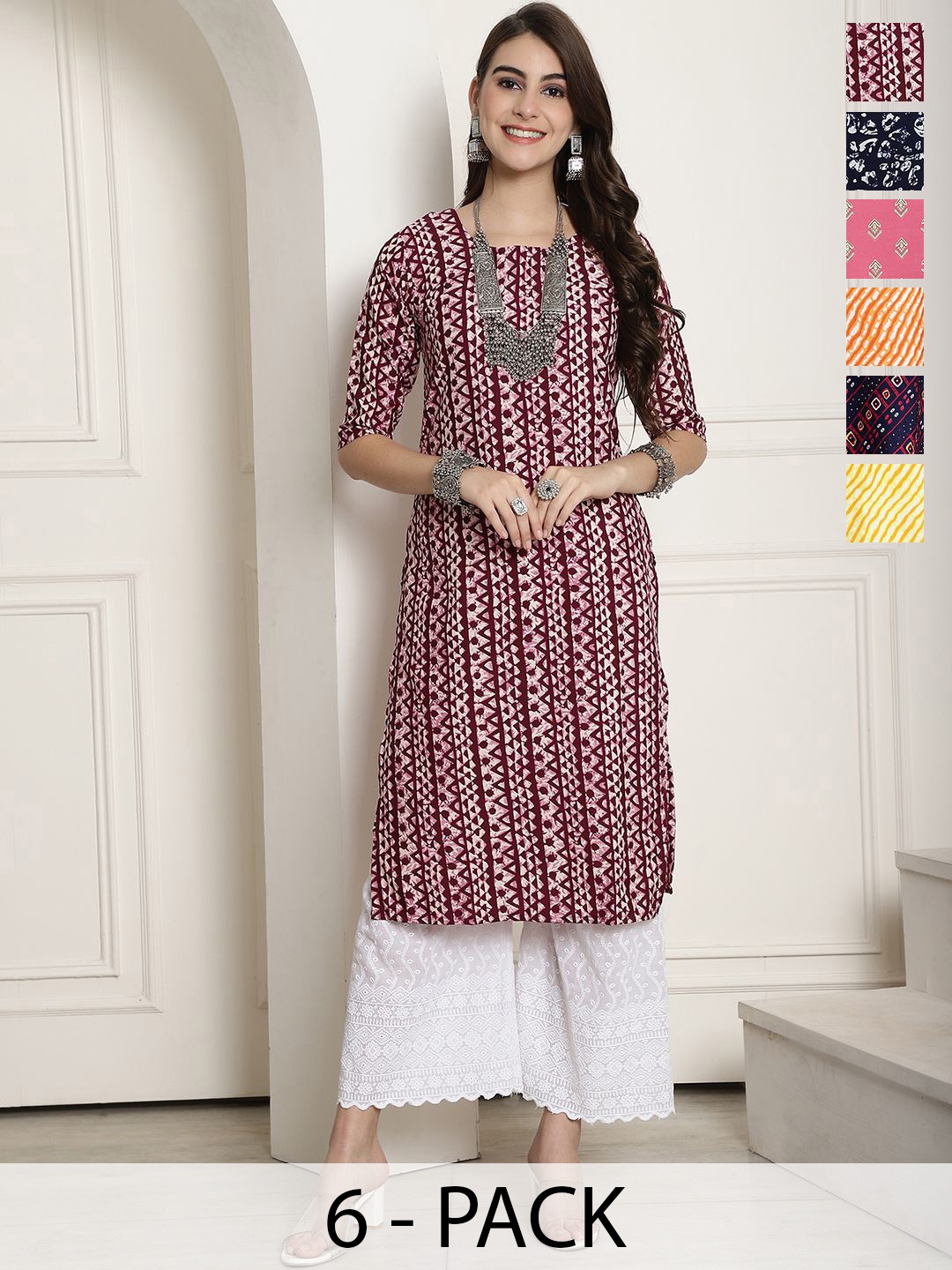 

7Threads Women Ethnic Motifs Printed Floral Crepe Kurta, Multi
