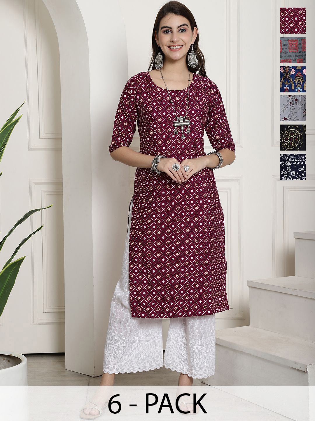 

7Threads Women Ethnic Motifs Printed Floral Crepe Kurta, Multi