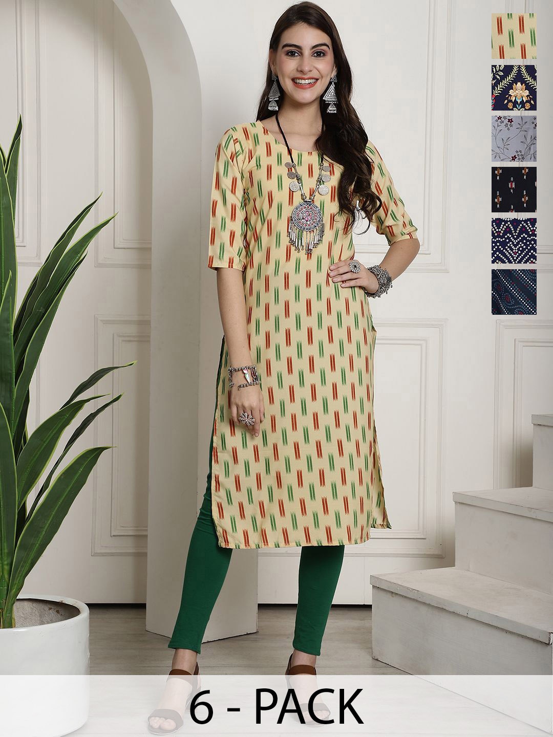 

7Threads Women Ethnic Motifs Printed Floral Crepe Kurta, Multi