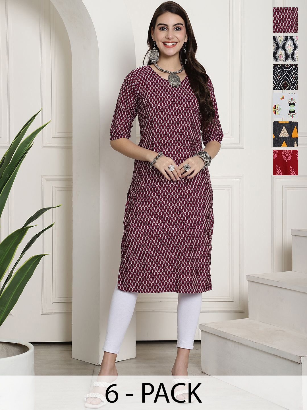 

7Threads Women Ethnic Motifs Printed Floral Crepe Kurta, Multi