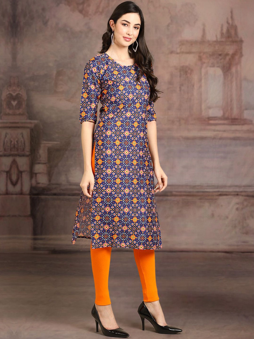 

7Threads Women Ethnic Motifs Printed Floral Crepe Kurta, Multi