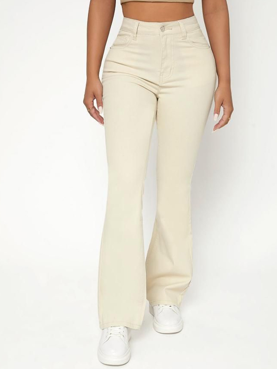 

KATECLO Women Comfort High-Rise Stretchable Jeans, Beige