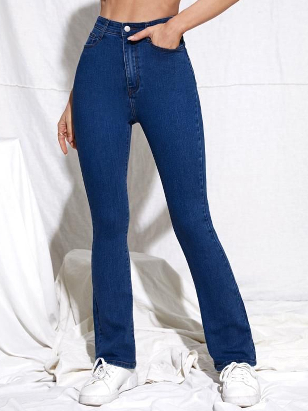 

KATECLO Women Comfort High-Rise Stretchable Jeans, Blue