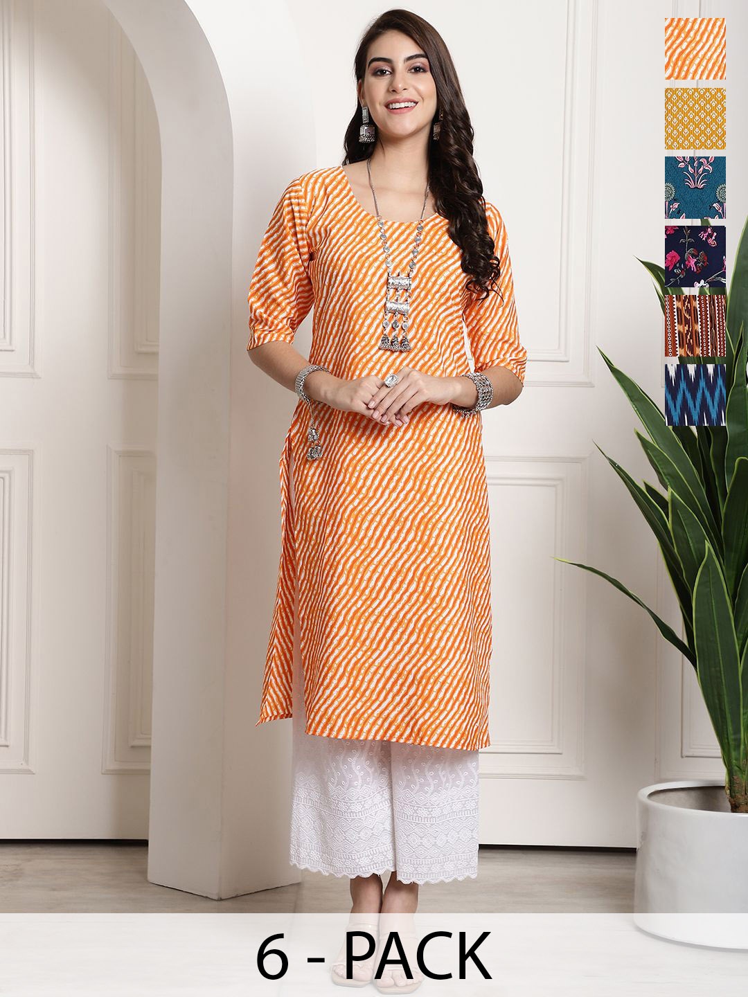 

7Threads Women Ethnic Motifs Printed Floral Crepe Kurta, Multi
