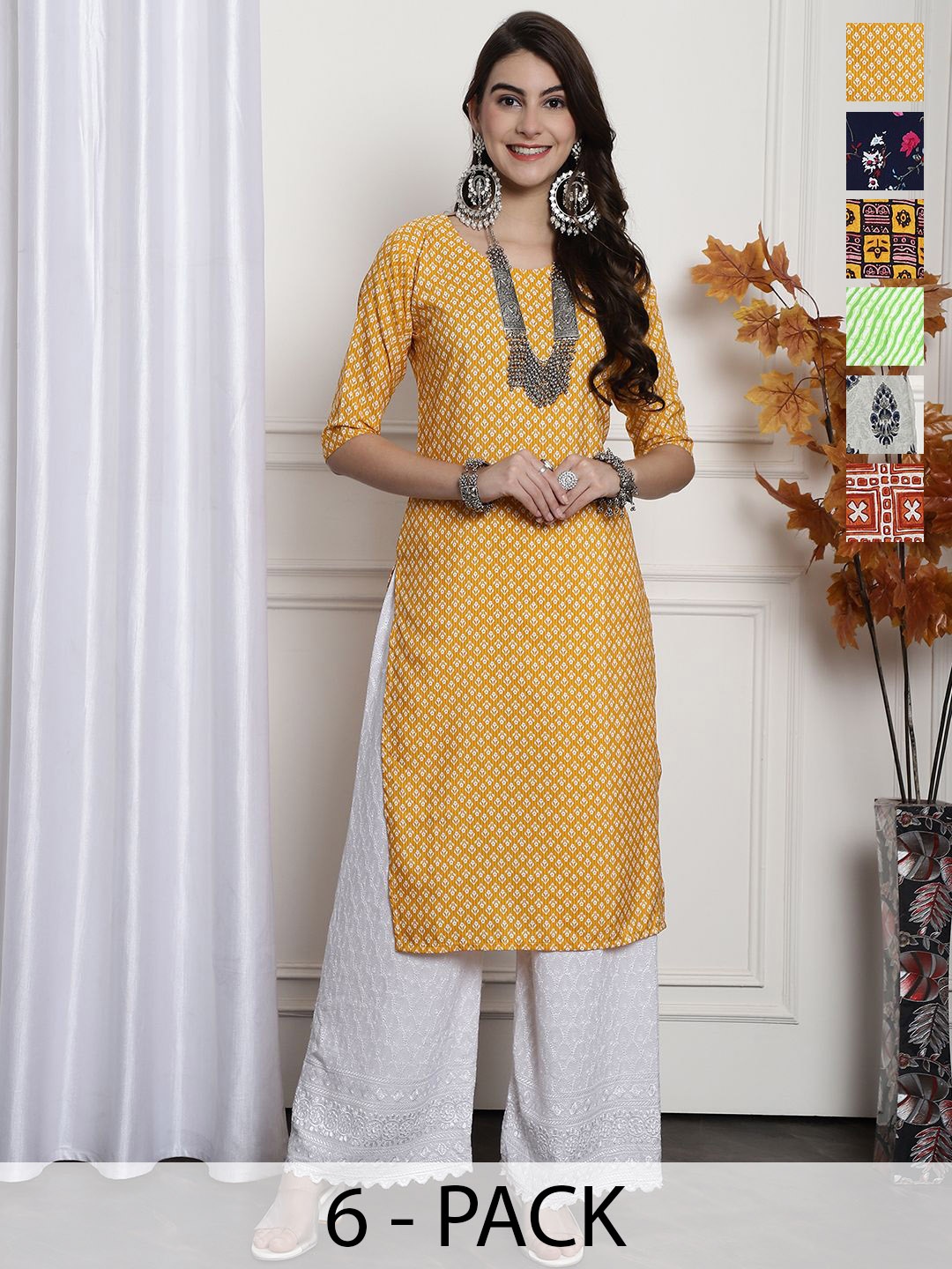 

7Threads Women Ethnic Motifs Printed Floral Crepe Kurta, Multi