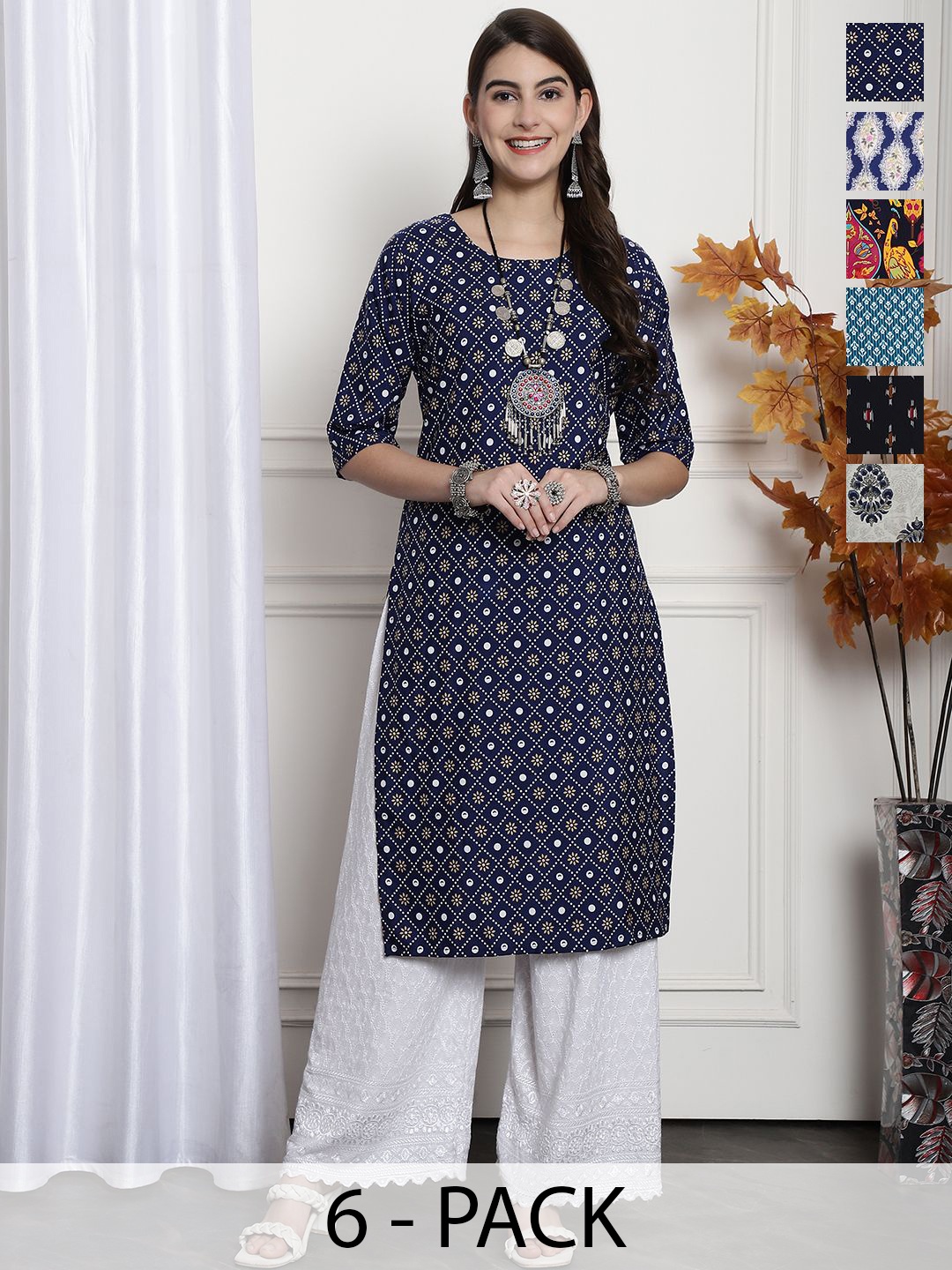

7Threads Women Ethnic Motifs Printed Floral Crepe Kurta, Multi