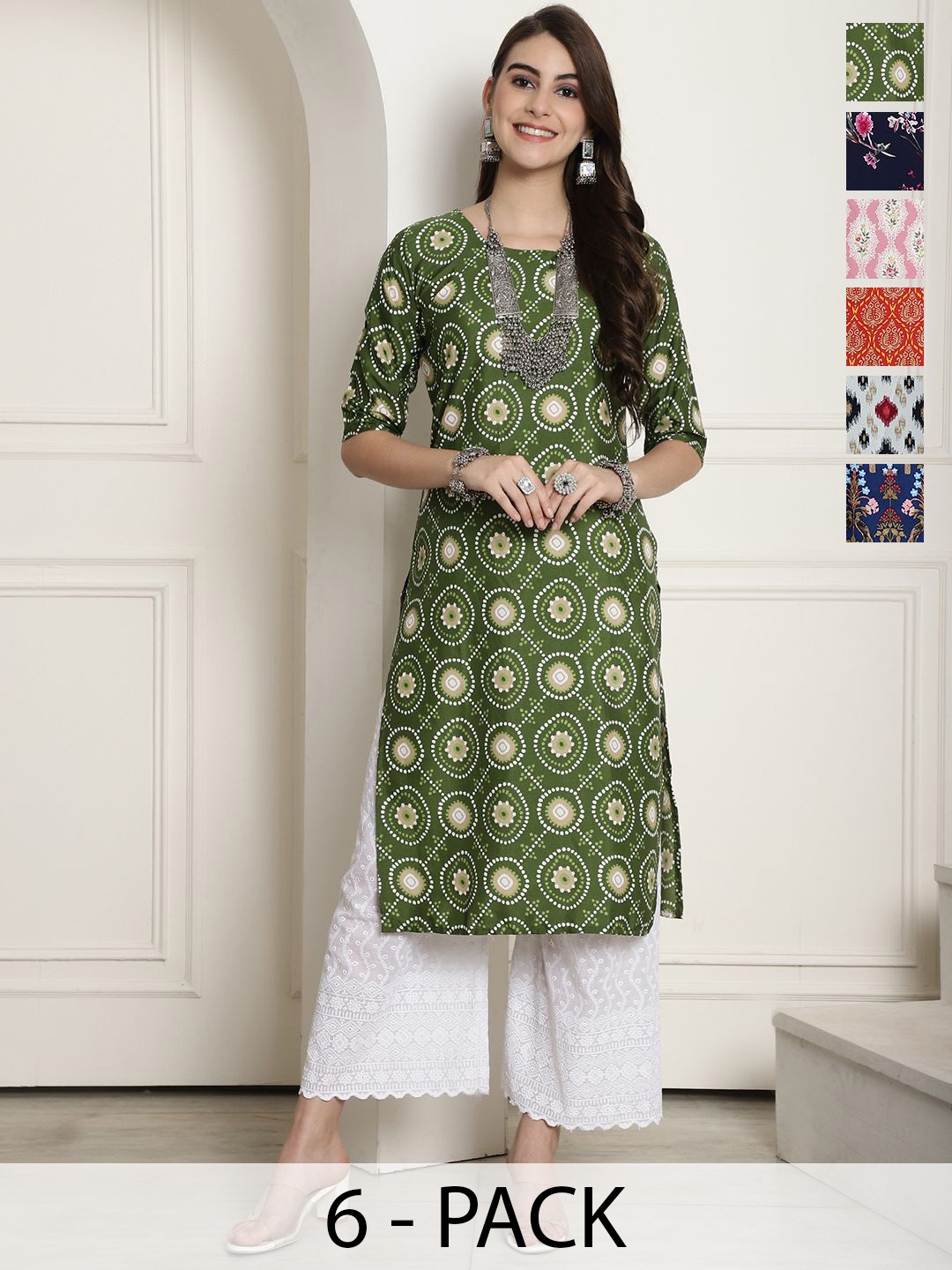 

7Threads Women Ethnic Motifs Printed Floral Crepe Kurta, Multi
