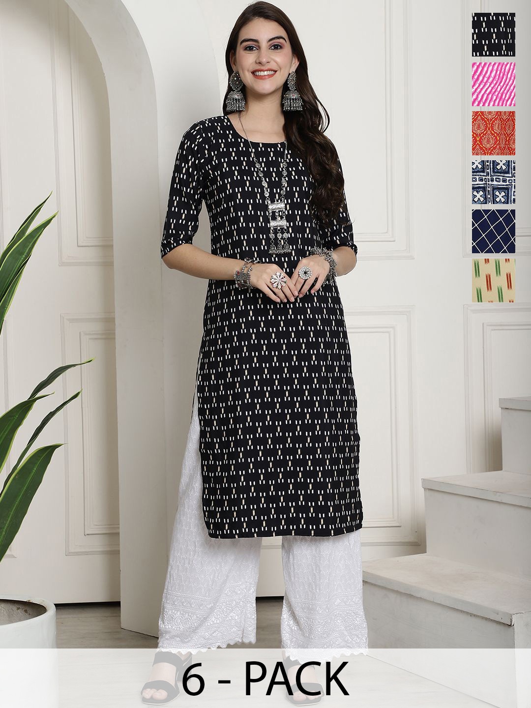 

7Threads Women Ethnic Motifs Printed Floral Crepe Kurta, Multi