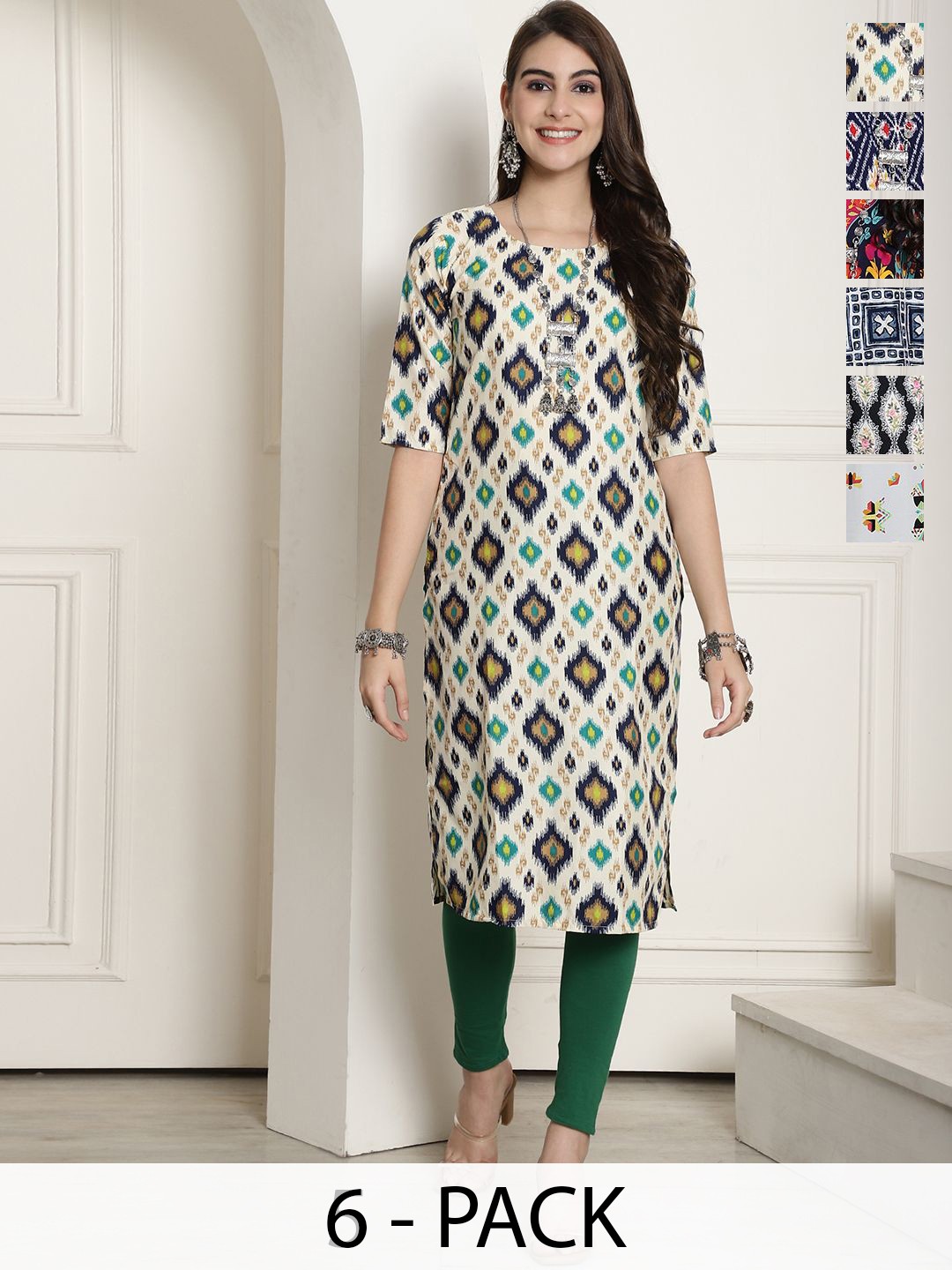

7Threads Women Ethnic Motifs Printed Floral Crepe Kurta, Multi