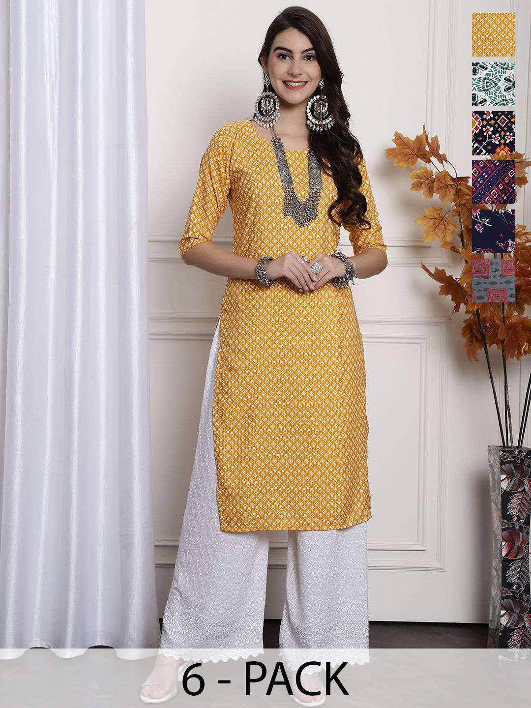 

7Threads Women Ethnic Motifs Printed Floral Crepe Kurta, Multi