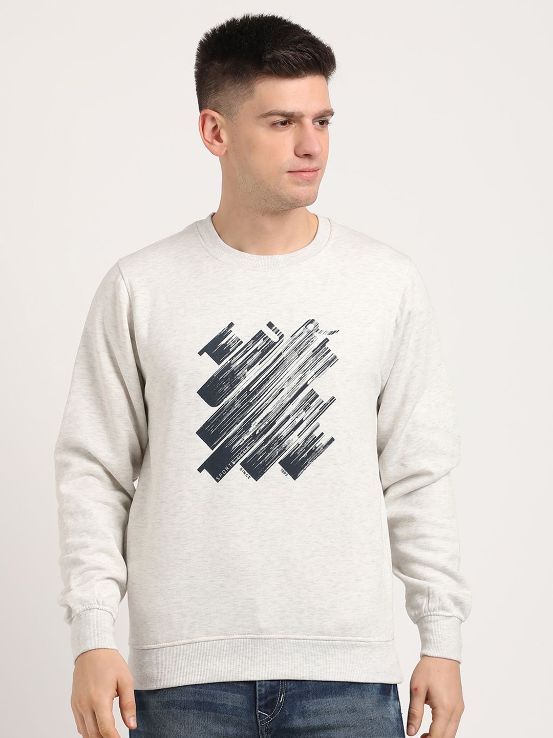 

Turtle Men Round Neck Cotton Sweatshirt, Grey