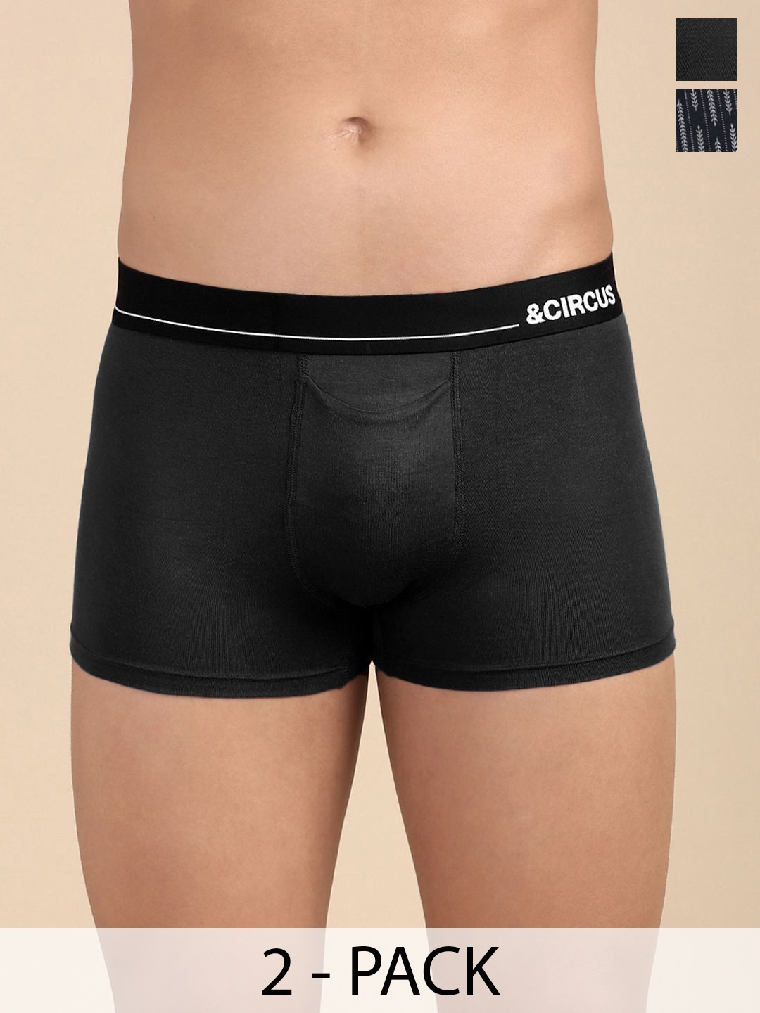 

&CIRCUS Men Pack of 2 Trunk TRPS_2PK_ON_AR, Black