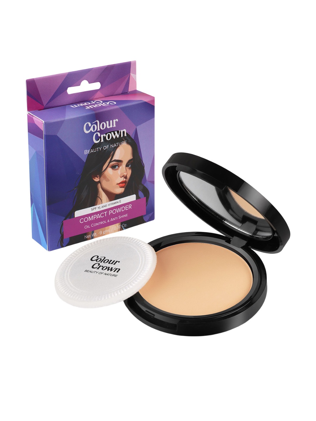 

CROWN Beauty Of Nature Longwear Mattifying Compact- CP-3 Honey Beige