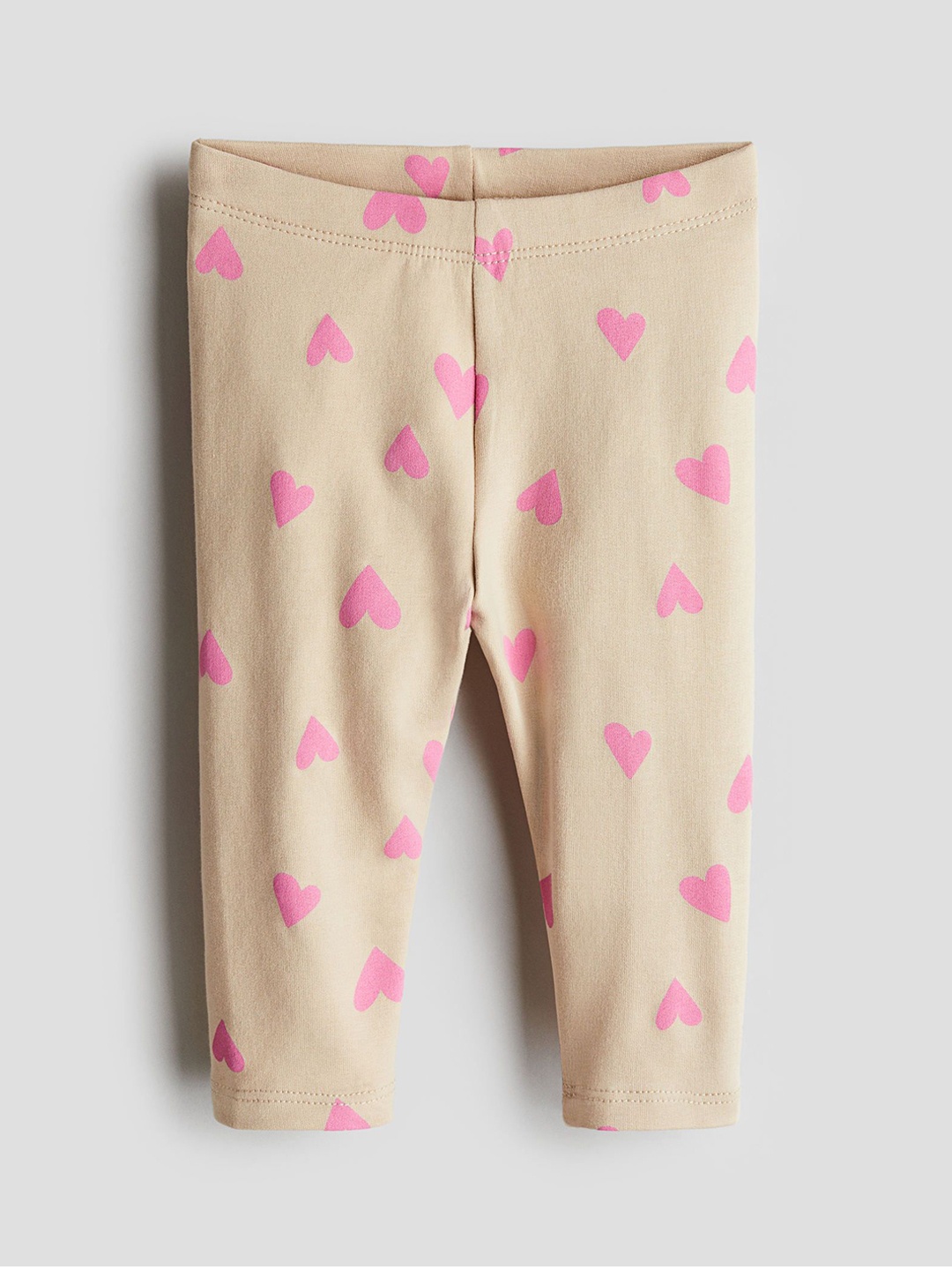 

H&M Girls Cotton Jersey Leggings, Beige