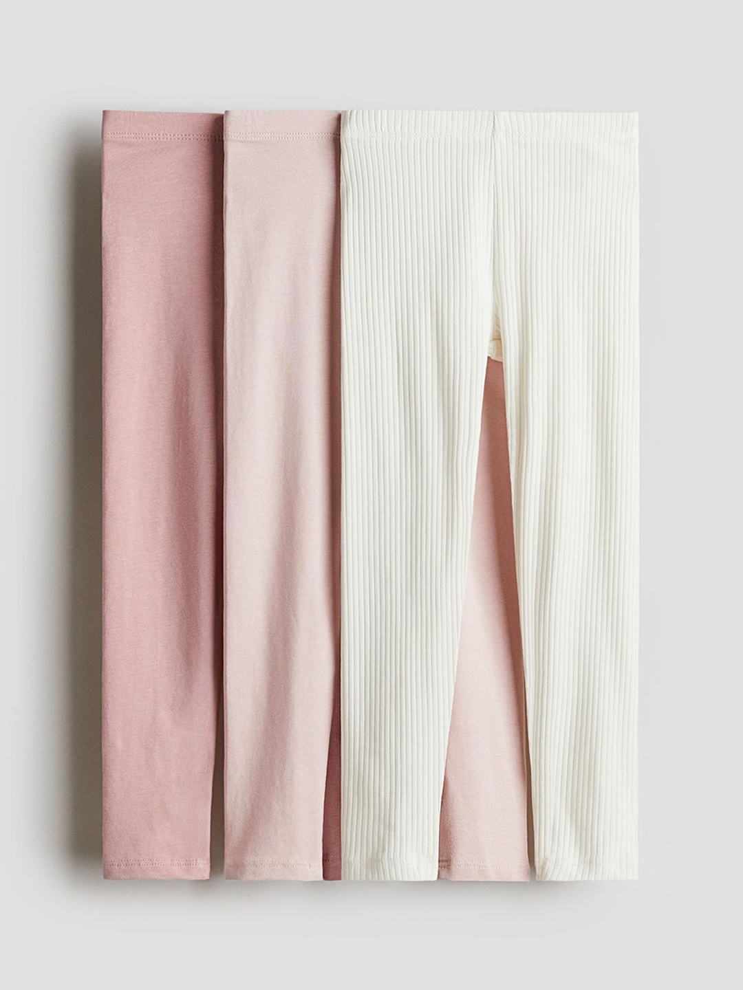 

H&M Girls 3-Pack Jersey Leggings, Pink