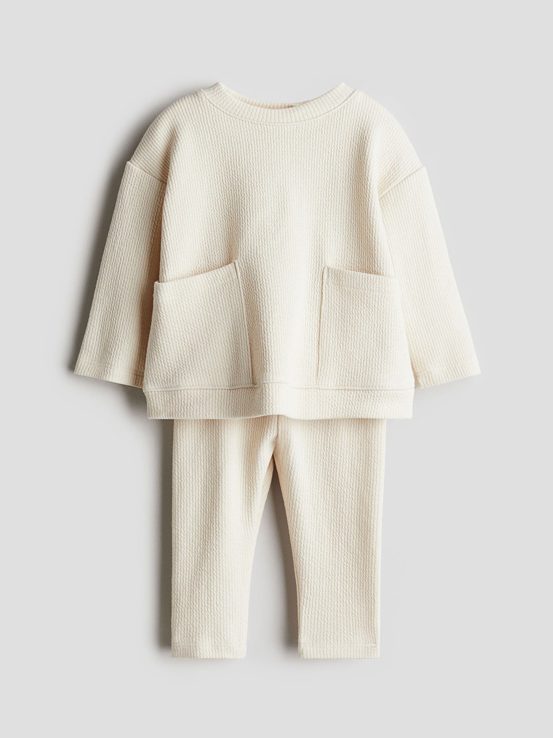 

H&M Boys 2-Piece Cotton Jersey Set, Beige