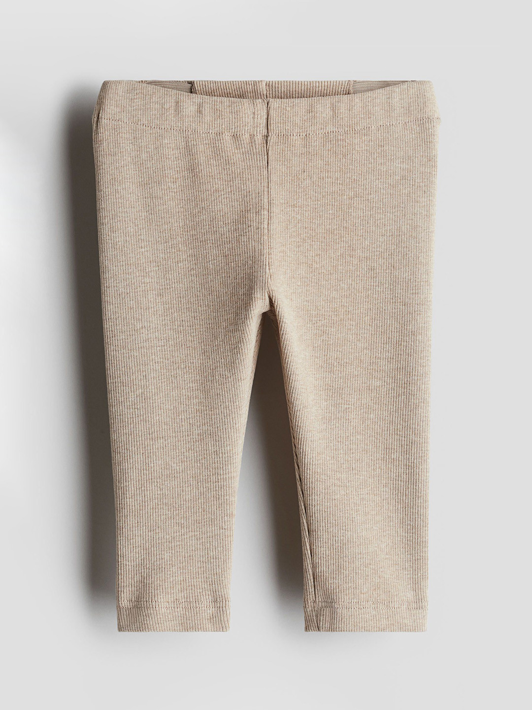 

H&M Ribbed Cotton Leggings, Beige