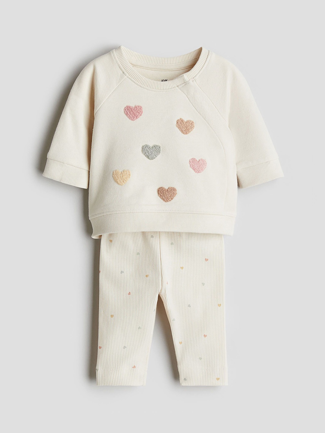

H&M Infants Boys 2-Piece Cotton Set, Beige