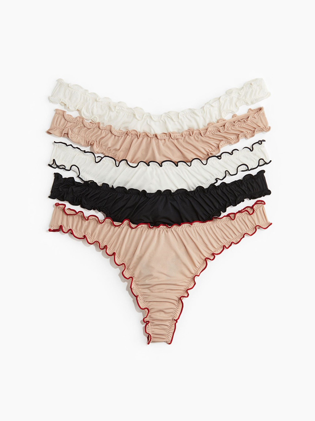 

H&M Women 5-Pack Thong Briefs, Beige