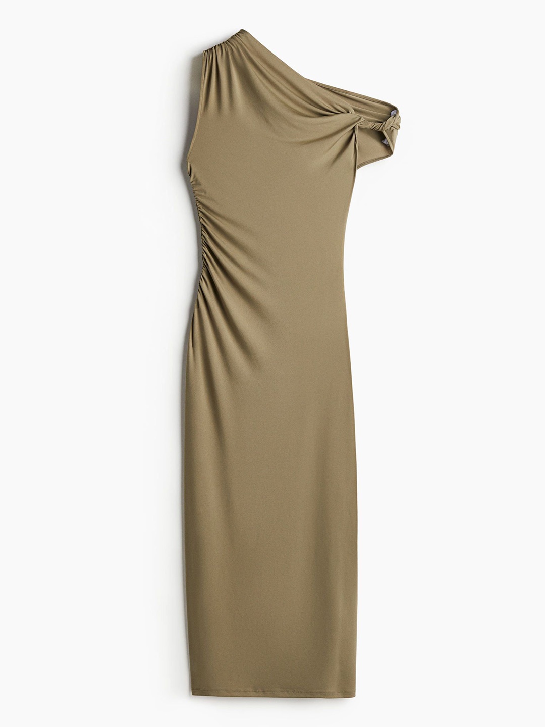 

H&M Women Twist-Detail One-Shoulder Dresses, Green