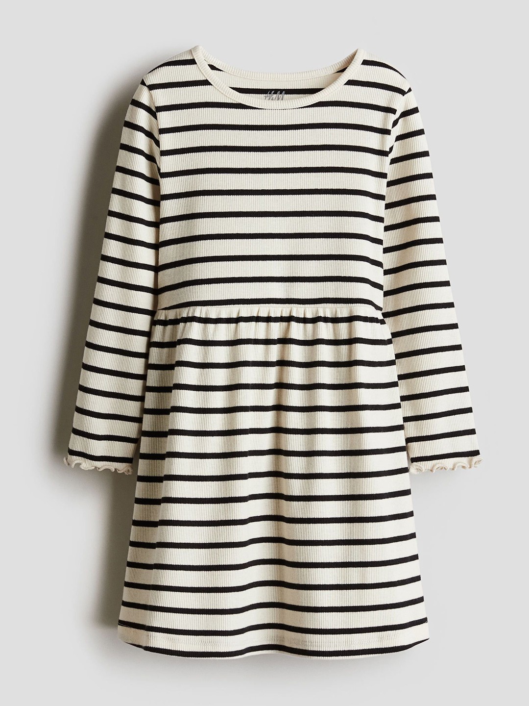 

H&M Girls Ribbed jersey dress, White