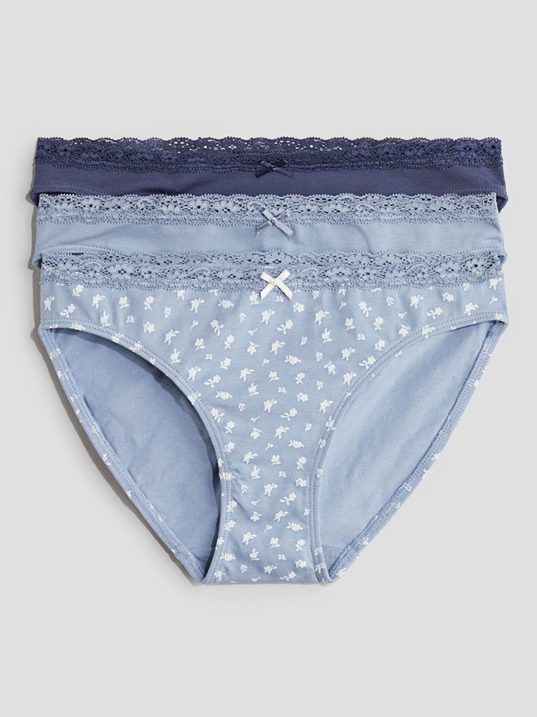 

H&M Girls 3-Pack Cotton Briefs, Blue