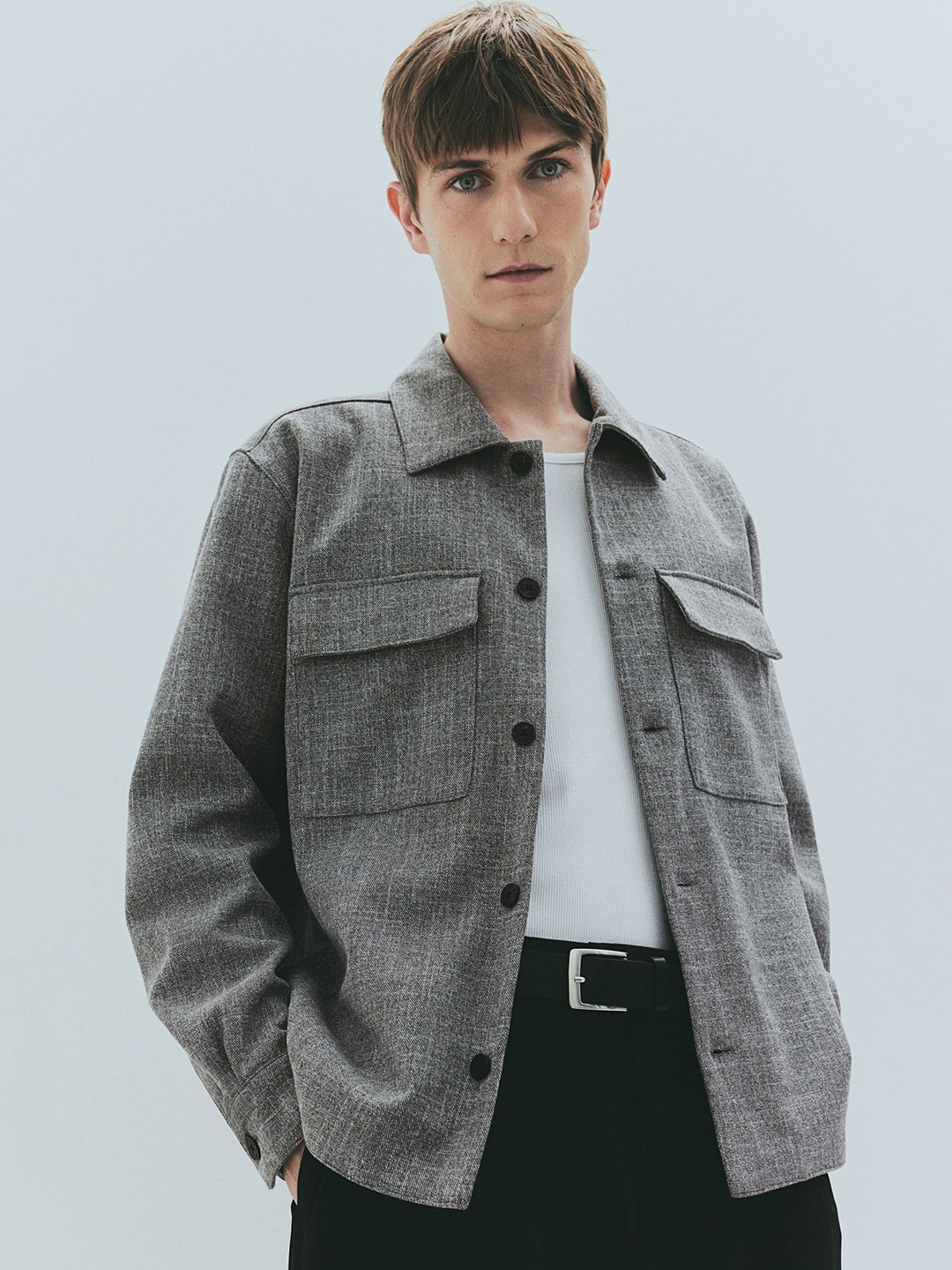 

H&M Regular Fit Overshirt, Grey