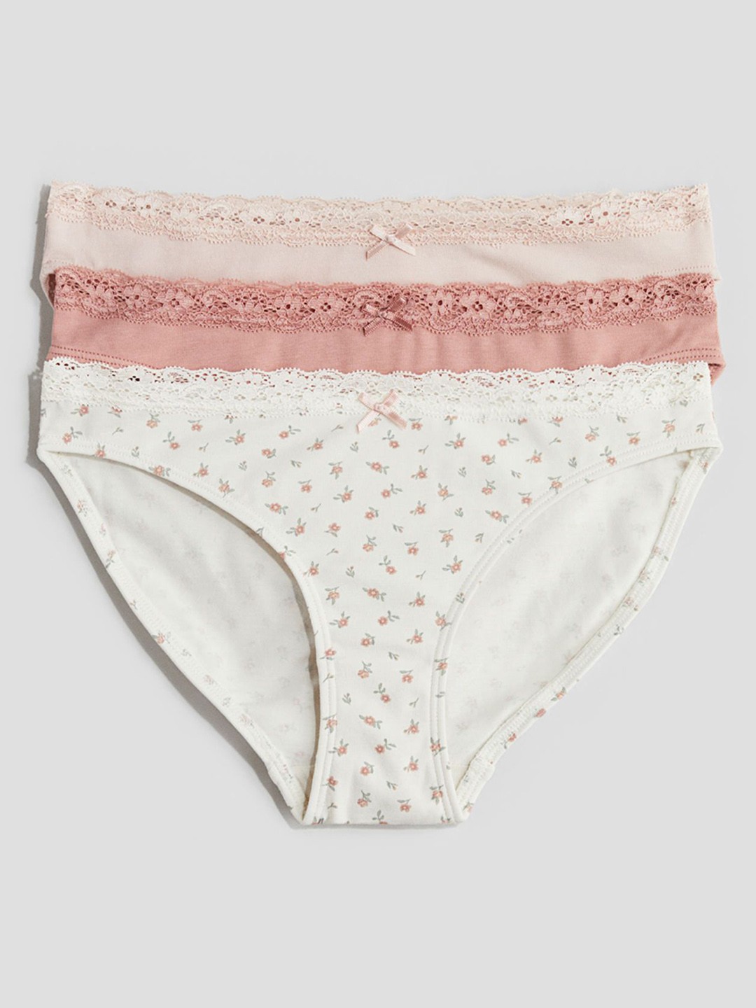 

H&M 3-Pack Cotton Briefs, Pink