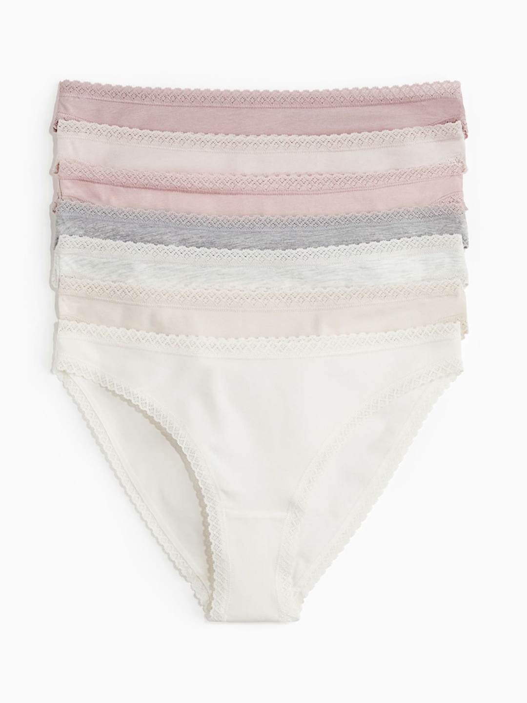 

H&M 7-Pack Cotton Jersey Bikini Briefs, Pink