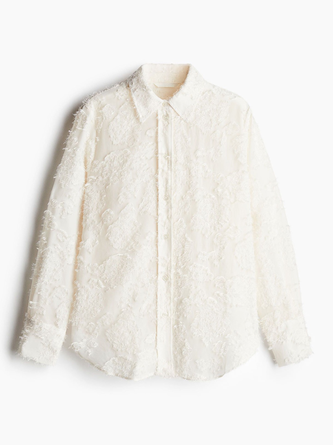 

H&M Textured-Weave Shirt, White