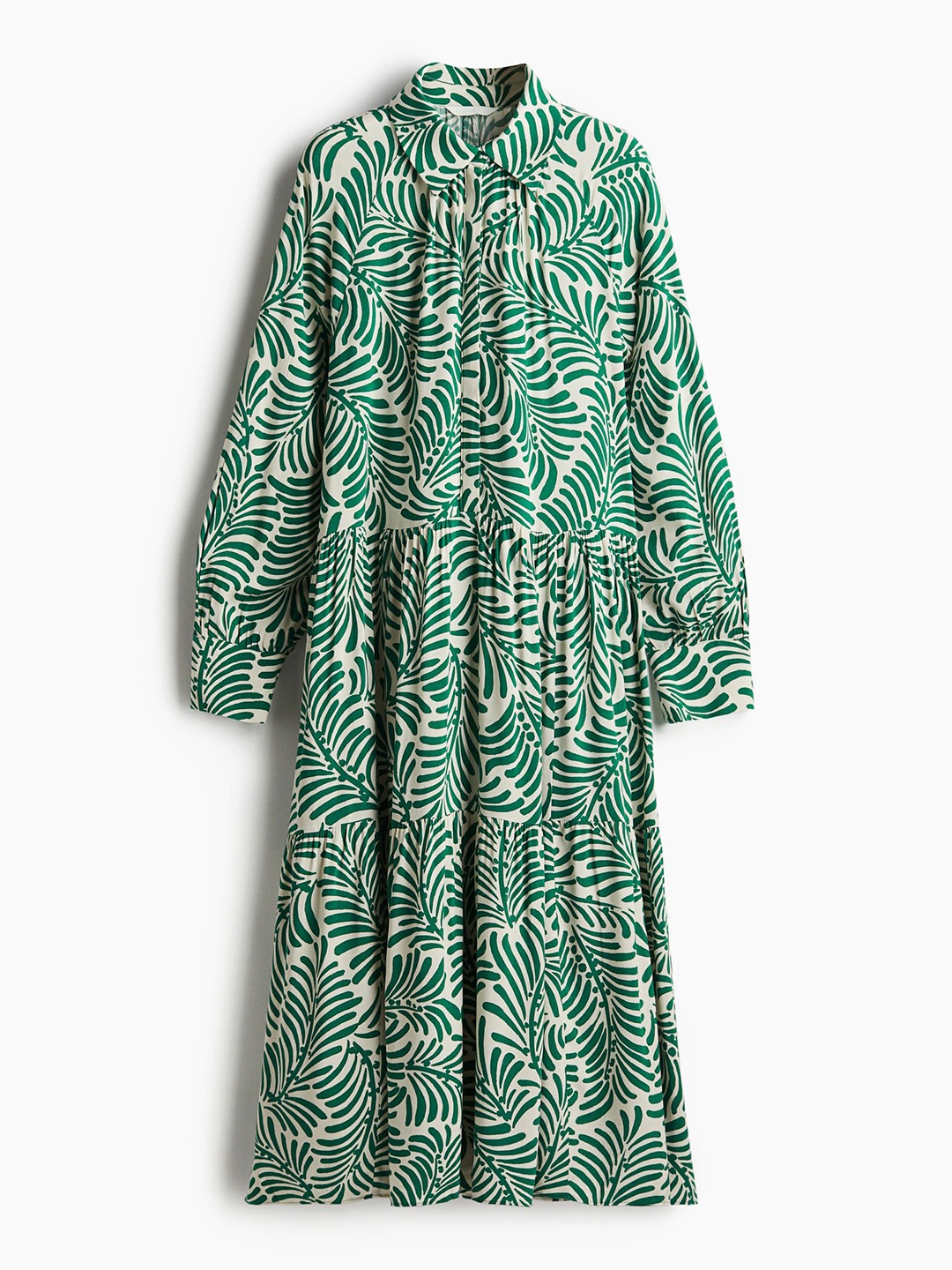 

H&M Viscose Shirt Dress, Green