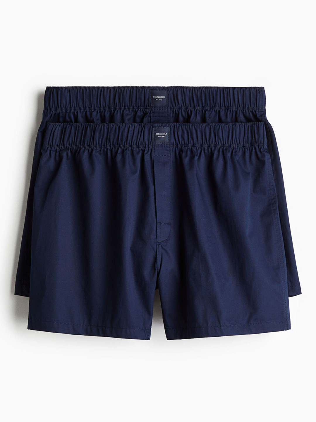

H&M Men 2-Pack Woven Cotton Sateen Boxer Shorts, Blue