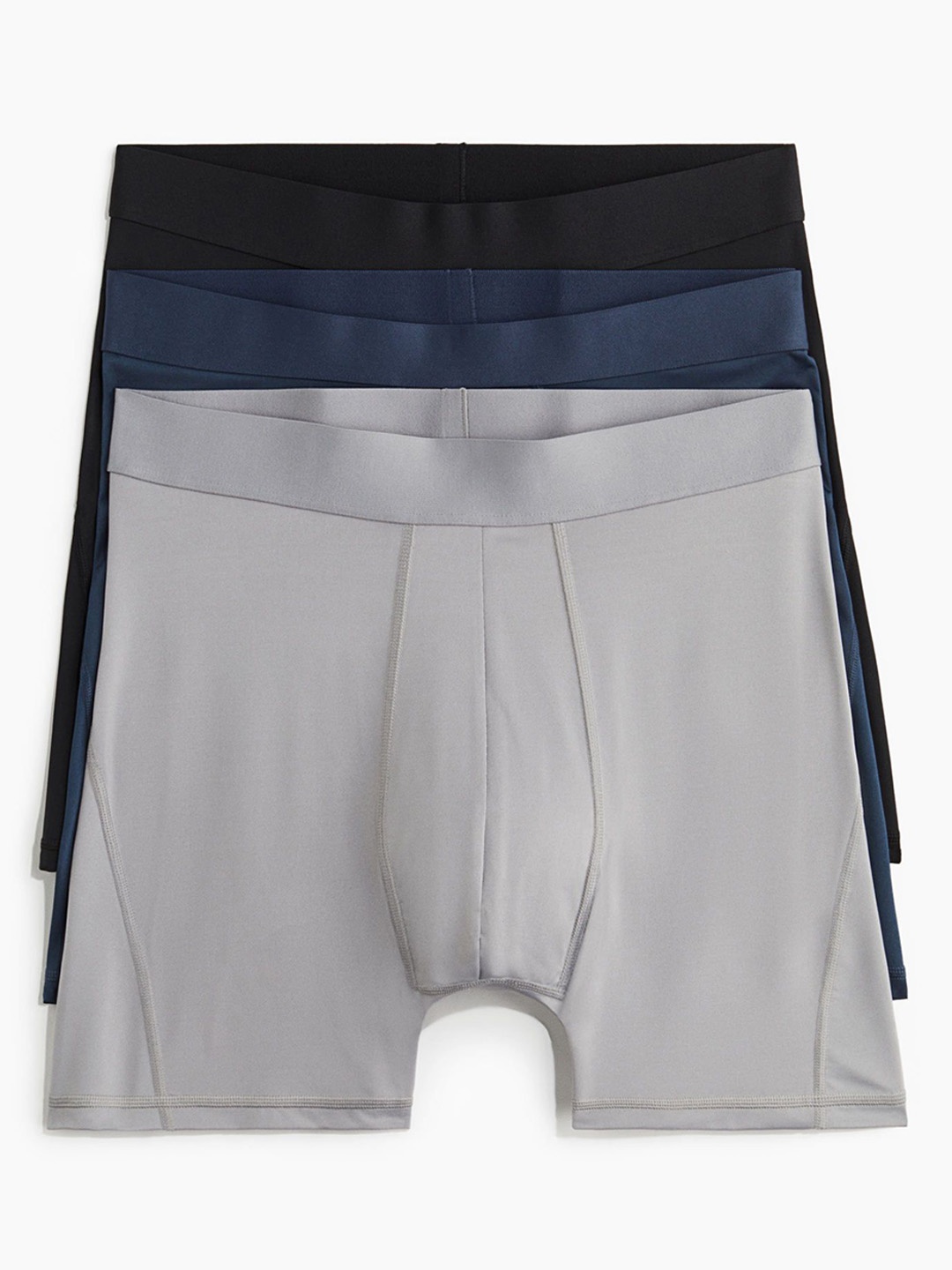 

H&M 3-Pack Sports Trunks In DryMove, Grey