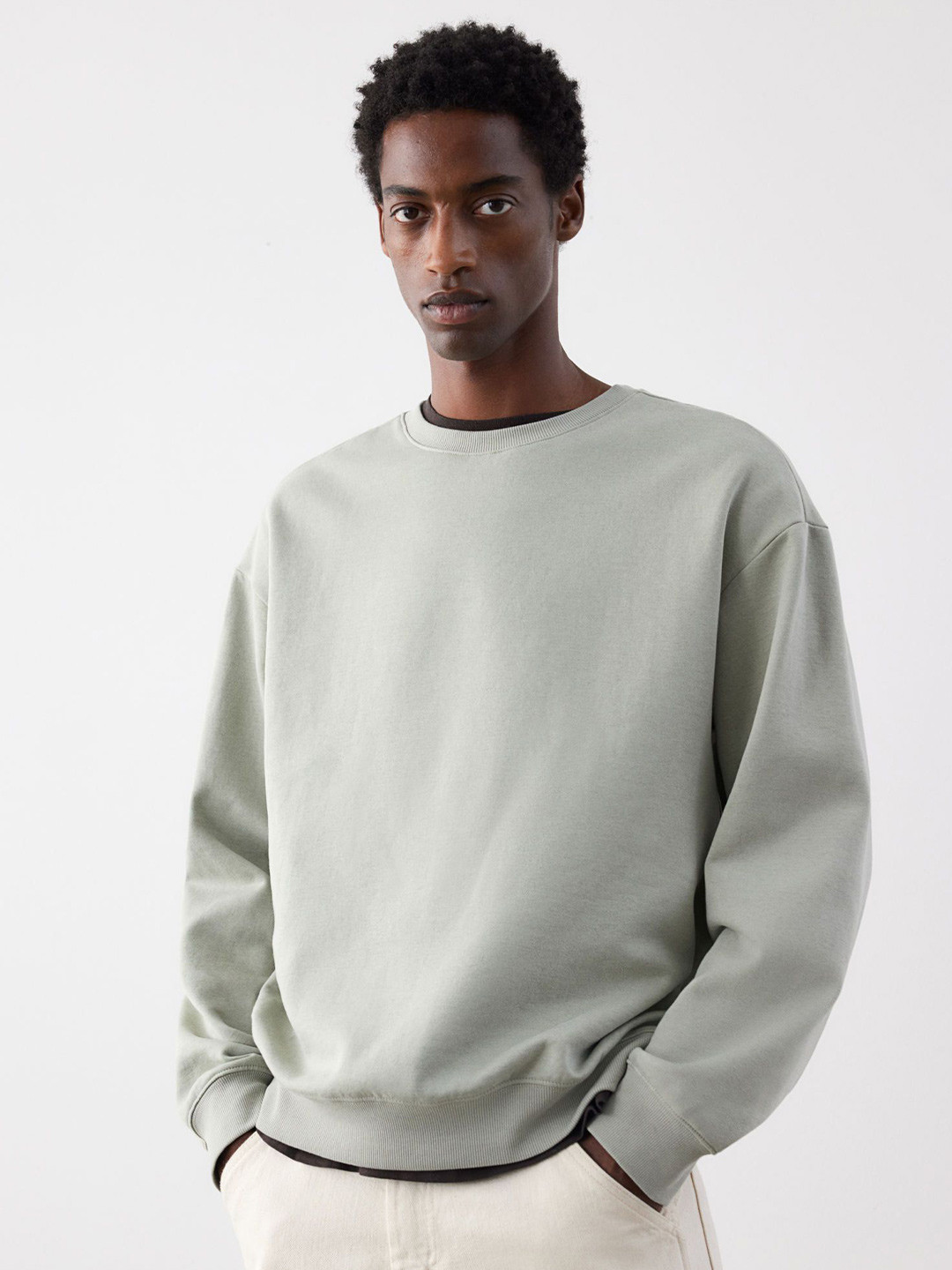 

H&M Men Loose Fit Sweatshirt, Green