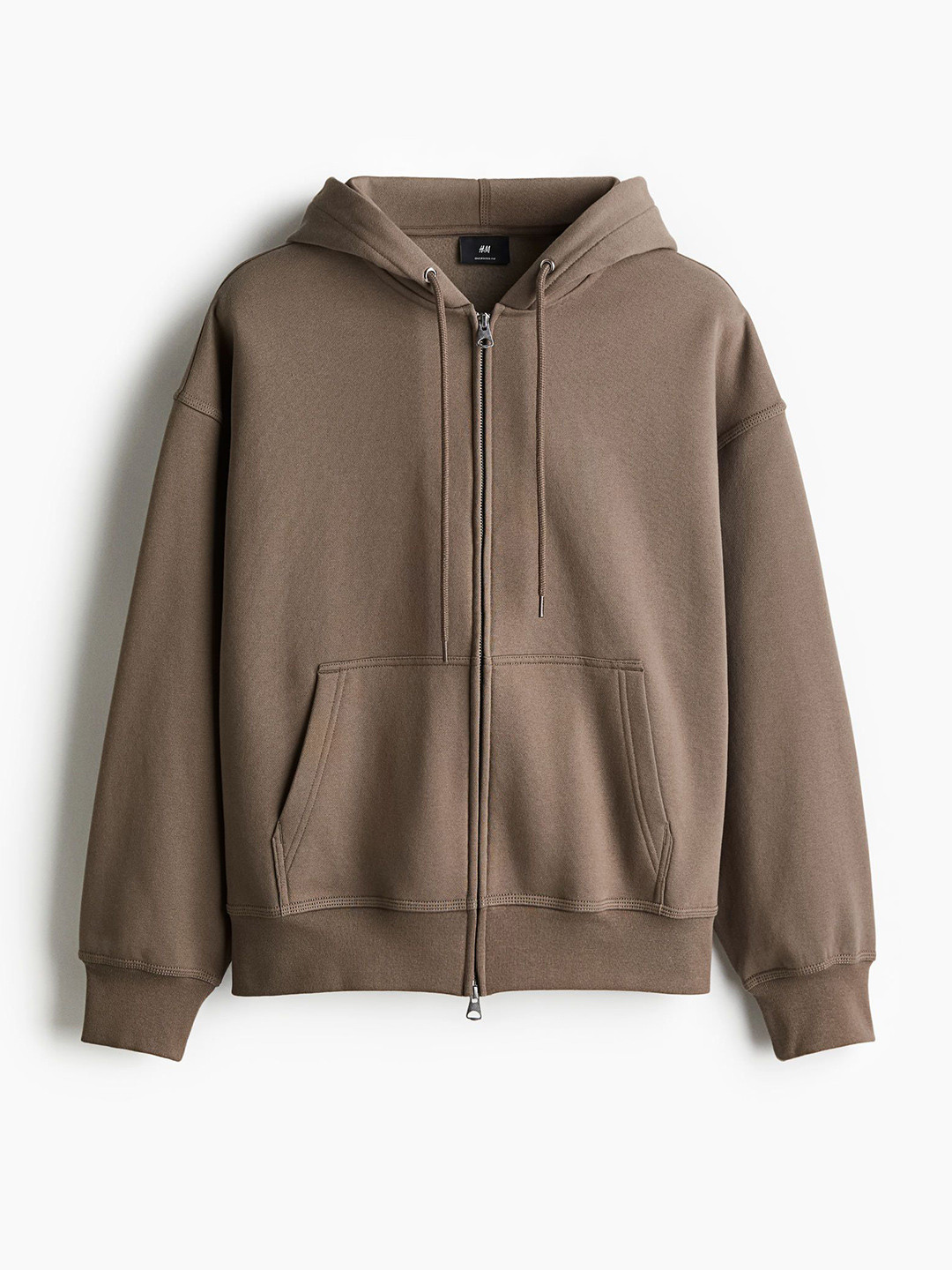 

H&M Oversized Fit Zip-Through Hoodie, Beige