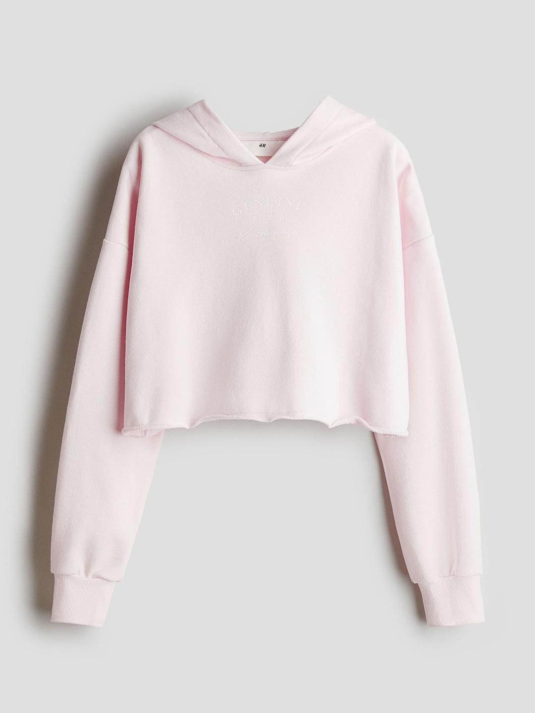 

H&M Printed Cropped Hoodie, Pink