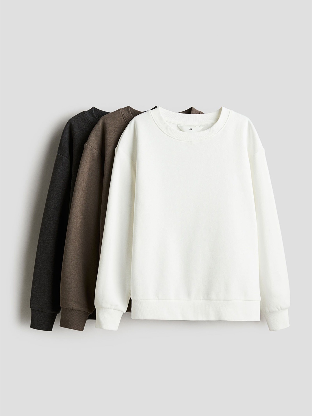 

H&M 3-Pack Sweatshirts, White